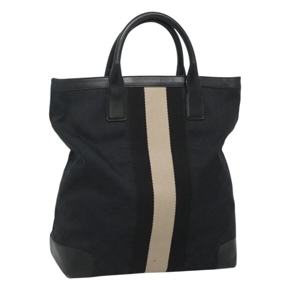 GUCCI GG Canvas Sherry Line Hand Bag Black White 002 1098 3444 Auth ep8642 - Picture 1 of 16